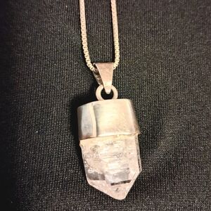 Silver Crystal Pendant Necklace